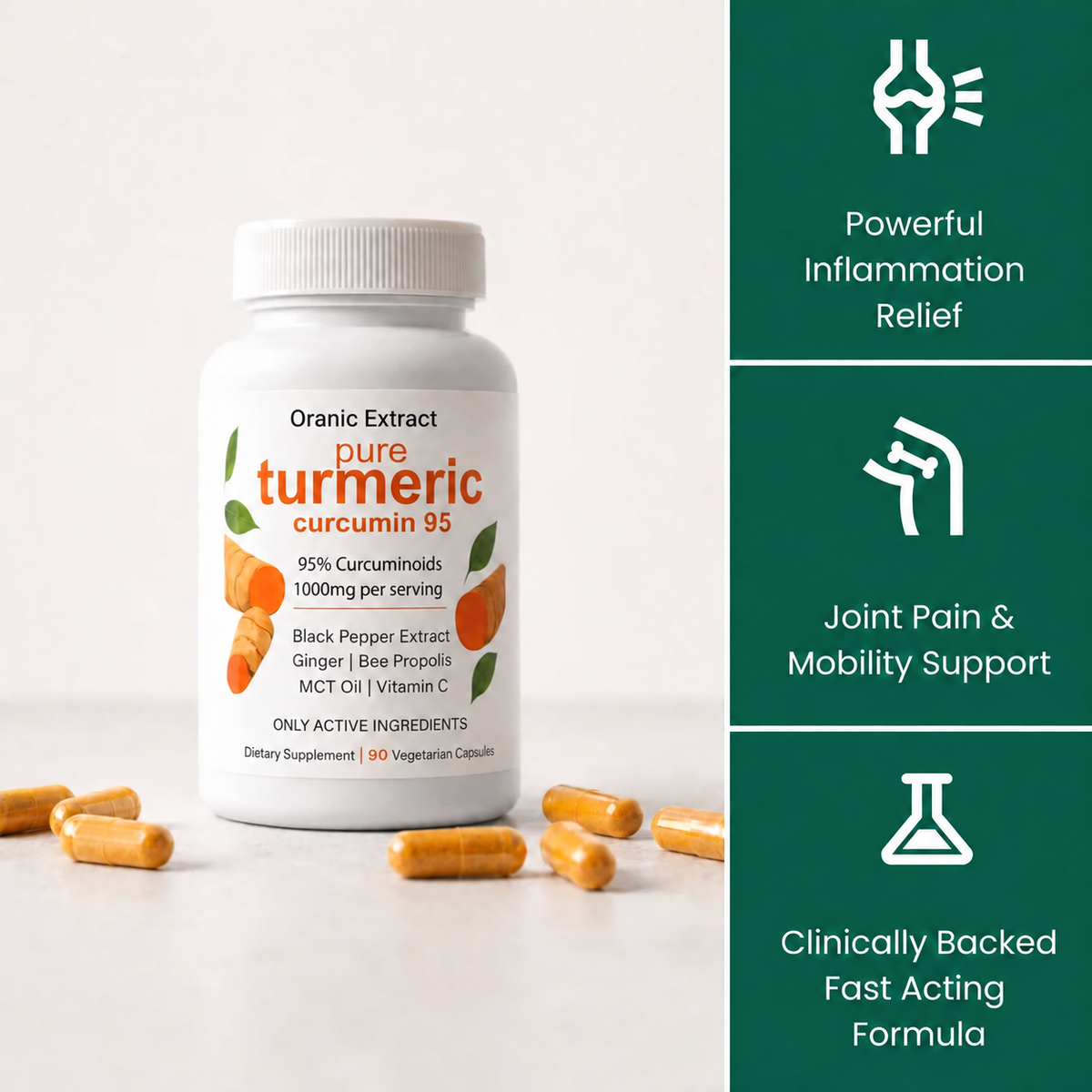Move More Comfortably with Turmeric Curcumin (1,000mg)